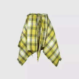 Fashion Tassel Hip Hop Irregular Men and Women Fake Shirt Hem Spring Autumn False Shirt Skirt Half-body Plaid Skirts Womens Saia
