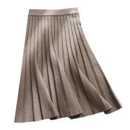 Women Knitted Midi Skirt Elegant Black A-Line High Waist Pleated Long Skirt Korean 2024 Spring Autumn Winter Faldas Femme Jupes