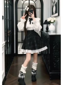 Women's Jirai Kei Lolita Plaid Lace Up High Waist Skirt Sweet A Line Punk Kawaii Subculture Daily Japanese Harajuku Cute Outfit