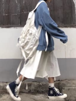 Retro Hong Kong Style Workwear Midi Skirt Women plus Size Elastic Waist A-Line Pure Color Japanese Style Cotton 100%