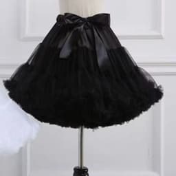 Vintage Style Lolita Petticoat with Floral Details Layered Crinoline Bustle Skirt for Wedding Dresses, Cosplay Tutu Undergarment