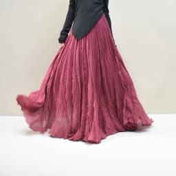 Womens High Waisted Flowy Maxi Skirt Crinkled Cotton Linen A-Line Pleated Beach Long Skirt Bohemian Style for Spring Summer K444