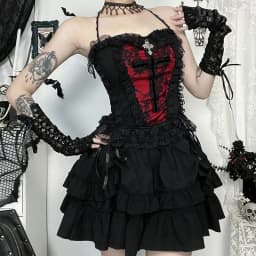 Japanese Gothic Y2k Lolita Style Skirt Women Harajuku Dark Streetwear Lace Mini Cake Skirt Female Fashion Slim Outfitn
