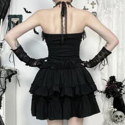Japanese Gothic Y2k Lolita Style Skirt Women Harajuku Dark Streetwear Lace Mini Cake Skirt Female Fashion Slim Outfitn