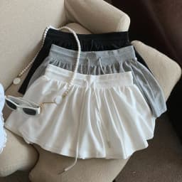 Summer Women Sports A Line Skirts for Women Summer High Waist Drawstring Solid Mini Skirts Female Sweet All Match Ballet Skirts