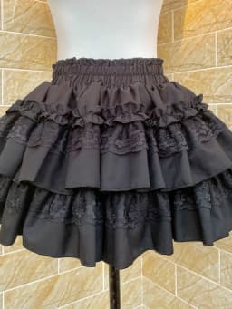 Sweet Black Cake Skirt Women High Waist Preppy Style Sexy Mini Skirts Summer Slim Lace Patchwork Female Vintage Ball Gown Skirt