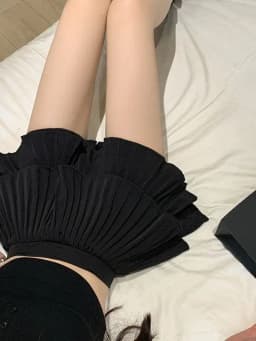 High Waist A-Line Skirt Pure Color Pleated Short Skirt Versatile Cake Skirt Bounce Half Body Skirt Korean Style Commute
