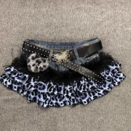 Y2k Vintage Hot Girl Star & Polka Dot Patchwork Denim Mini Skirt Women Streetwear American Retro Bodycon Spring Summer 2026