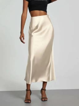 28 Colors New 2026 Women's Elegant High Waist Satin Long Skirts Female Summer Solid Color Faldas Fashion Women Skirts KBA3