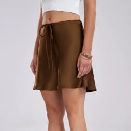 Satin Mini Skirts Women Summer Beige Silk Short Skirt for Woman Drawstring High Waist Black Satin Skirt A Line Women Short 2025