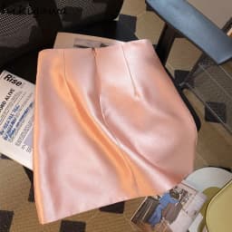 Temperament Women Skirt High Waist A-line Jupe Fashion Beading Vintage Saia Korean Mini Skirts 2025 Faldas Mujer De Moda 27r897