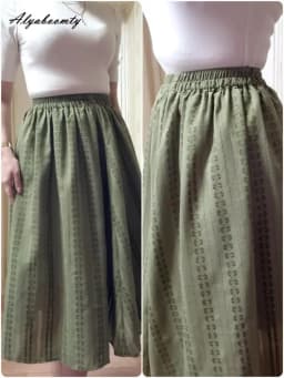 Mori Girl Spring Summer Women Cotton Linen Skirt High Waist Green Floral Printed Vintage Skirt All-Match Elegant Soft Jupe