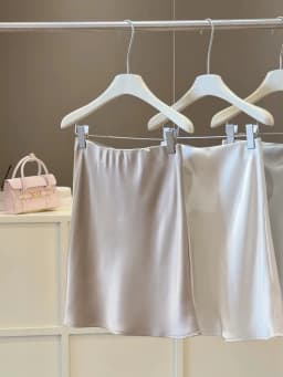 New 2026 Women Summer Satin High-waisted Mini Skirt Elegant Office Lady Solid Color Fashion A-line Short Skirt