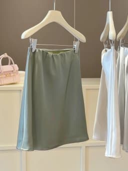 New 2026 Women Summer Satin High-waisted Mini Skirt Elegant Office Lady Solid Color Fashion A-line Short Skirt