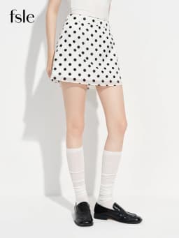 FSLE 2026 New Women's Pink Polka Dot Mini Skirt, High Waist A-line Short Skirt for Coquette Style, Flared Y2K Retro Party Skirt
