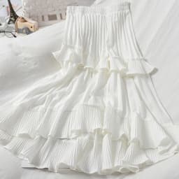 Kuzuwata High Waist Irregular Hem Flouncing Women Long Skirts Women 2026 New Spring Pleated Skirt Fashion Faldas Jupe Femme