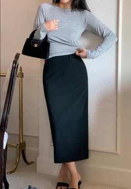 Elegant Women Pencil Skirts 2025 Spring Summer Office Ladies Pockets Casual High Waist Midi Suits Skirt L978C