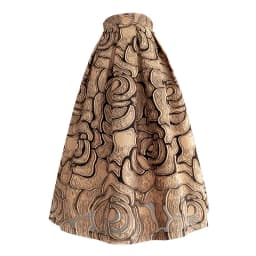 Khaki Geometric Vintage High Waist Ball Gown A-line Loose Women's Skirt Knee-Length Long Skirts For Women Clothing Fashion