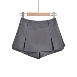 High Waist ort Pants Splice Skirt Women's Retro Two-Way Wear Pleated Skirt Double Hole Slit f Body Skirt