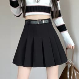 Women's High Waist Gray Pleated Skirt Summer New Preppy Style Slim Fit A-line Skirts Woman Solid Color Casual Student Mini Skirt