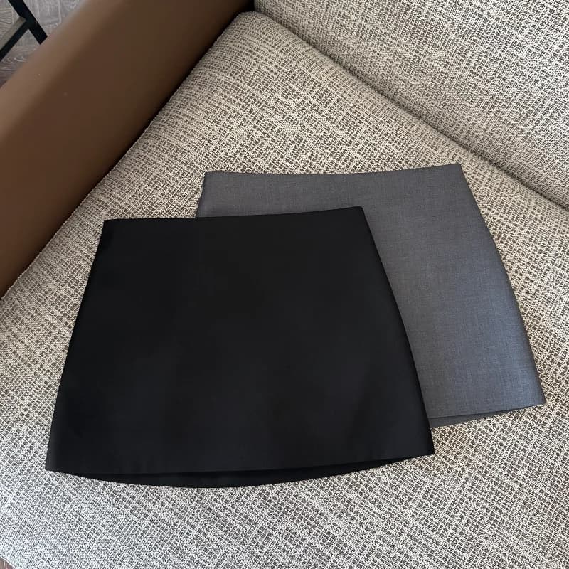 Grey Versatile Short Wrap around Skirt for Women High Waist A-Line Casual Style Polyester Fiber Skirt Autumn Winter New Arrival