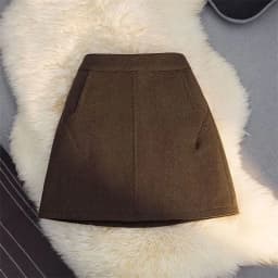 Fashion Faux Wool Women Mini Skirts Korean Elegant Office Lady A Line Skirts High Waist Streetwear Slim All Match Female Skirts