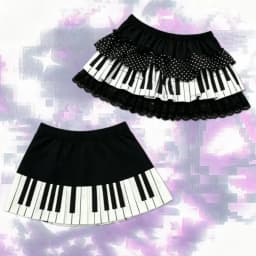 Retro Vintage Harajuku Y2K Piano Print Lace Ruffle Mini Skirt Women 2026 New French Elegant Casual Summer Fashion Skirt 2000s