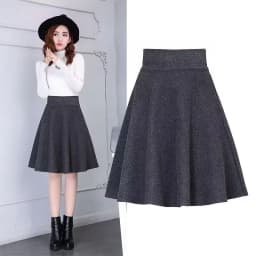 Winter Women Long Woolen Skirt Fashion High Waist Basic Wool Skirts Female Casual Thick Warm Elastic A-Line Maxi Skirts O839
