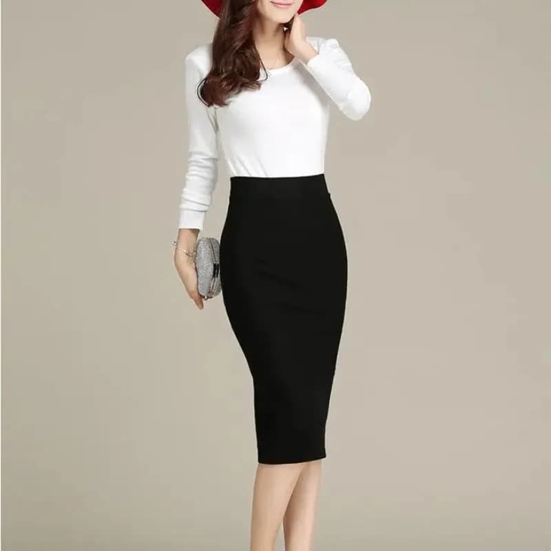 New Women Slim High Waist Long Section Of The Thin Split Step Hip Professional Skirts