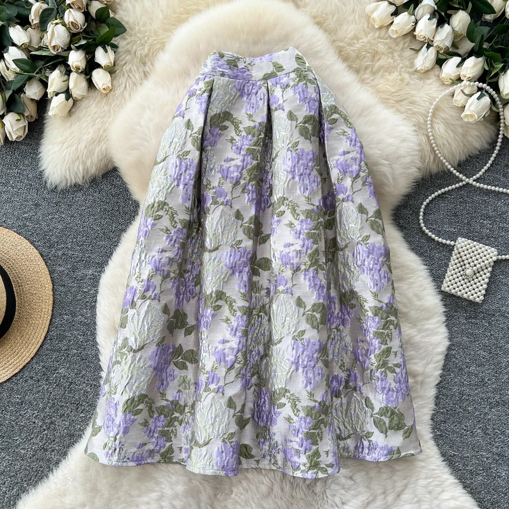 Chic Vintage Elegant jacquard slim High Waist Straight Skirt Korean Streetwear Autumn women clothing