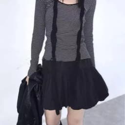 Yedinas Gothic Ball Gown Mini Skirt Women Summer 2024 Bow Korean Fashion Elastic Waist Pleated Short Skirt For Women Y2k Chic