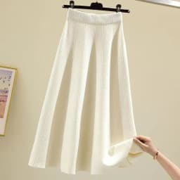 Women Knitted Skirt 2026 Autumn Winter New Loose Oversized Button Elastic Skirts Female Knitt Skirt Warm Women's Clothing