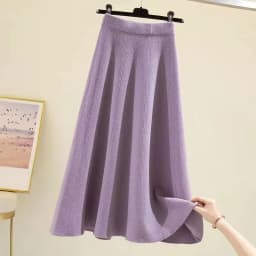 Women Knitted Skirt 2026 Autumn Winter New Loose Oversized Button Elastic Skirts Female Knitt Skirt Warm Women's Clothing