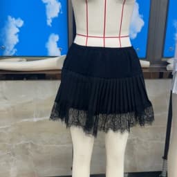 Women Lace Trim Half Slip Skirt Elastic Y2k Floral Sheer Mini Skirt Ruffle Pleated Underskirt Shirt Extender Streetwear