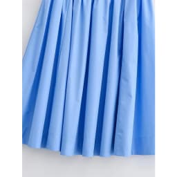 YENKYE New 2026 Women Blue Pleated A-line High Waist Skirt Spring Summer Big Swing Casual Skirts