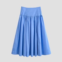 YENKYE New 2026 Women Blue Pleated A-line High Waist Skirt Spring Summer Big Swing Casual Skirts