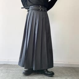 Men Fashion Hip Hop Pleated Skirt With Belt Gothic Vinatge Black Pantskirt Harajuku Casual Long Skirts For Women