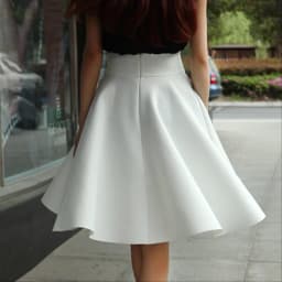 Spring New plus Size White Midi A-Line Skirt Pleated Retro Puffy Umbrella Half-length Slimming Skirt Women's Fashion