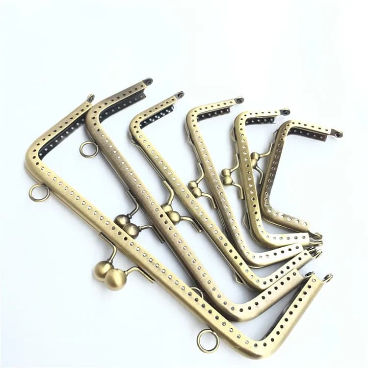 10PCS 8.5cm Antique Bronze Square Glossy Metal Purse Frame For Bag DIY Handmade Kiss Lock Clutch Frame Accessory