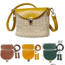 HOT 1 Set Woven Bag Accessories DIY PU Leather Handmade Crochet Bag Bottom Strap Buckles Handmade Bag Accessories Woven Bag Set