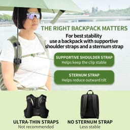 AIR BY TOP Umbrella Clip, Hands Free Umbrella Holder for Backpack Strap, Outdoor Hiking Travel Umbrella Mount