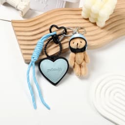 Mini Bear Handmade Leather Keychain Trendy Handbag Decoration Pendant Fashion Car Dachshund Dog Trinket Bag Charm