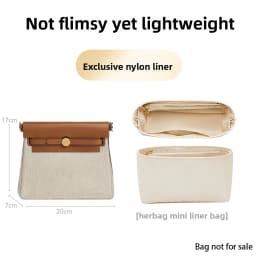 Bag Organizer Insert For Mini Herbag Inner Bag Nylon Lining Reconstruction Storage Bag Support Bag Insert Bag Accessories