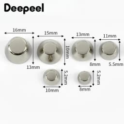 20Pcs 8-16mm Metal Bag Feet Screw Buckles Handbag Bottom Nails Buckle Purse Rivets Luggage Leather Crafts Hardware Accessories
