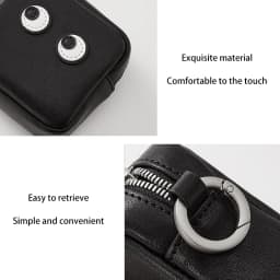 Cute Genuine Leather Headphone Bag Charm For Airpods Portable Data Cable Lipstick Key Storage Coin Purse Bag Accessories