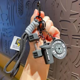 Fitness Series Detachable Barbell Plates Keychain with Simulation Dumbbells And Water Cup Keyring Creative Detachable Pendant