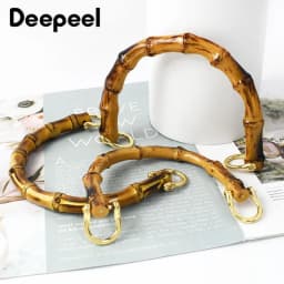 1-5Pcs Deepeel 9/10/12cm Imitation Bamboo Handle for Handbag Purse Kiss Clasp Wallet Woven Bags Handles DIY Crafts Accessories