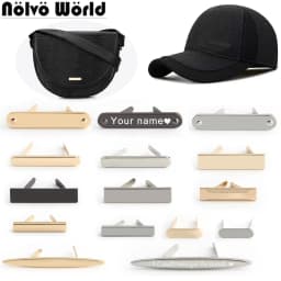 50/100PCS Rectangle Customized Metal Plate With Logo Tags For Sewing Bag Clothes Puppet Doll Handbag Purse Personal Brand Label