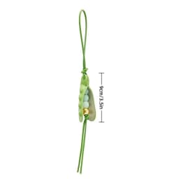Fashion High-End Pea Pendant Handmade Green Pea Keychain Leather All-match Style Pea Bag Charm Trendy Accessory