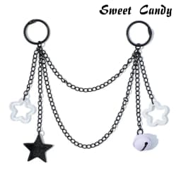 ITA Bag Decoration Chain Pendant Acrylic Pendant Candy Colored Shiny Star Bell Adjustable DIY Bag Decoration Handmade Products